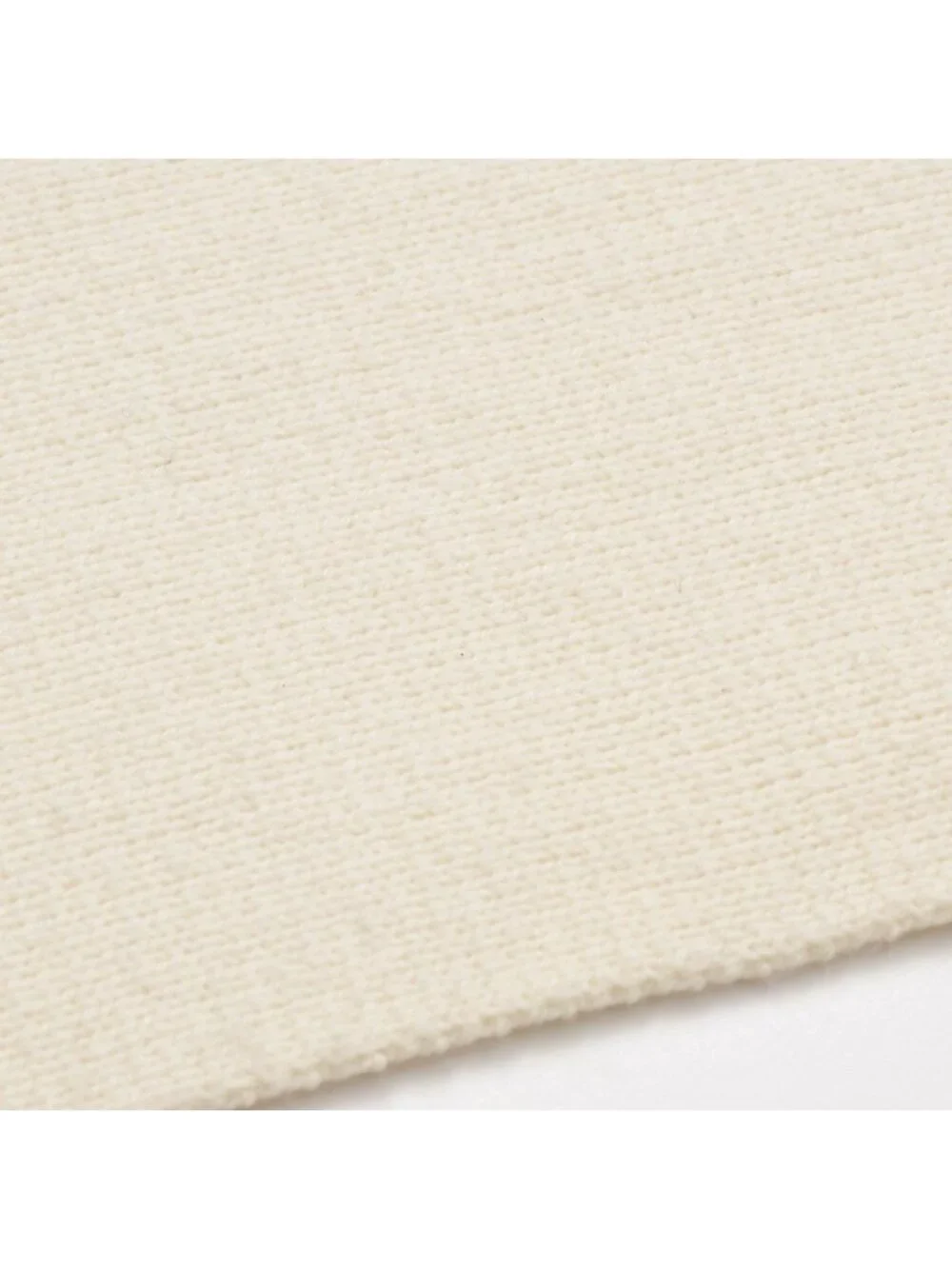 Chanel Logo Embroidery CC Scarf Tobi Quilted Pattern Wool Cashmere Ivory Gold